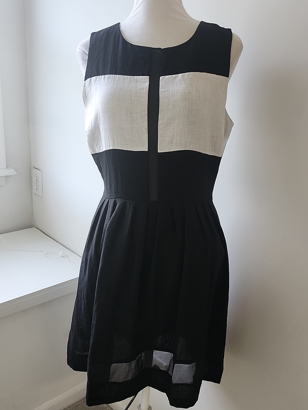 W118 BY WALTER BAKER HAILEY LINEN Blend DRESS Medium Sleeveless